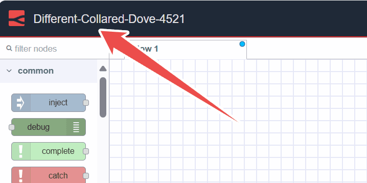 FlowFuse Instance Option; click to redirect to instance on platform FlowFuse Instance Option
